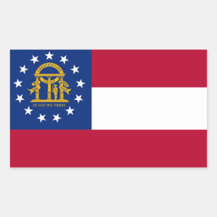 Sticker Rectangulaire Drapeau de l'État de Géorgie