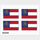 Sticker Rectangulaire Drapeau de l'État de Géorgie (Feuille)