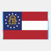 Sticker Rectangulaire Drapeau de l'État de Géorgie (Devant)