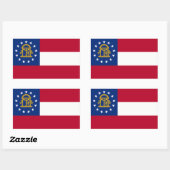 Sticker Rectangulaire Drapeau de l'État de Géorgie, États-Unis (Feuille)