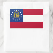Sticker Rectangulaire Drapeau de l'État de Géorgie, États-Unis (Sac)