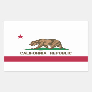 Sticker Rectangulaire Drapeau de l'État de la République de Californie