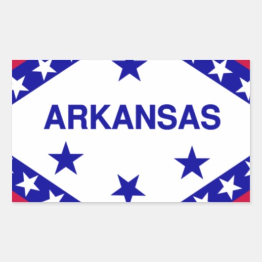 Sticker Rectangulaire Drapeau de l'état de l'Arkansas (Devant)