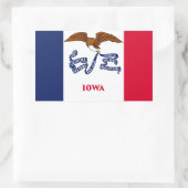 Sticker Rectangulaire Drapeau de l'État de l'Iowa (Sac)
