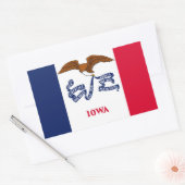 Sticker Rectangulaire Drapeau de l'État de l'Iowa (Enveloppe)