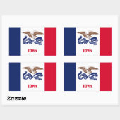 Sticker Rectangulaire Drapeau de l'État de l'Iowa (Feuille)