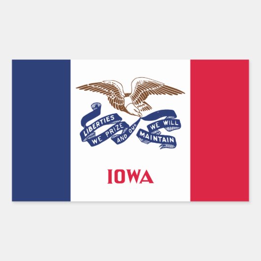 Sticker Rectangulaire Drapeau de l'État de l'Iowa (Devant)