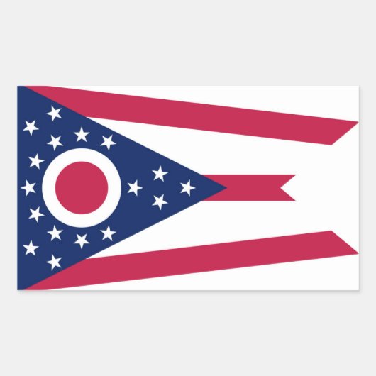 Sticker Rectangulaire Drapeau de l'État de l'Ohio (Devant)