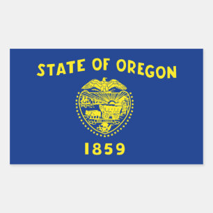Sticker Rectangulaire Drapeau de l'État de l'Oregon, États-Unis