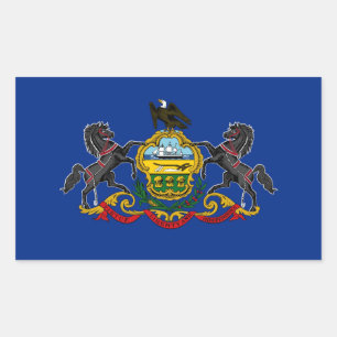 Sticker Rectangulaire Drapeau de l'État de Pennsylvanie