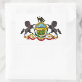 Sticker Rectangulaire drapeau de l'état de Pennsylvanie armes d'Amérique (Sac)