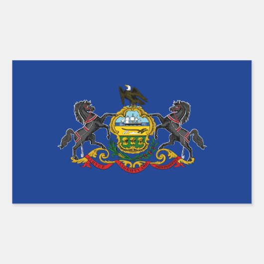Sticker Rectangulaire Drapeau de l'État de Pennsylvanie, États-Unis (Devant)