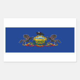 Sticker Rectangulaire Drapeau de l'État de Pennsylvanie, États-Unis
