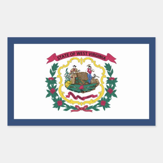 Sticker Rectangulaire Drapeau de l'État de Virginie occidentale (Devant)