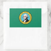 Sticker Rectangulaire Drapeau de l'État de Washington (Sac)