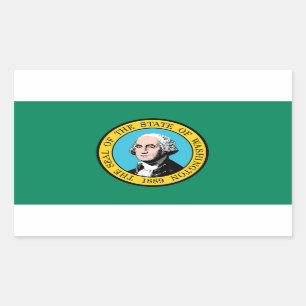 Sticker Rectangulaire Drapeau de l'État de Washington