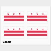 Sticker Rectangulaire Drapeau de l'État de Washington DC (Feuille)