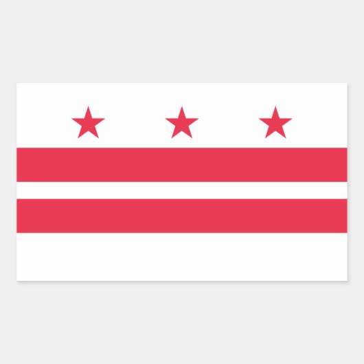 Sticker Rectangulaire Drapeau de l'État de Washington DC (Devant)