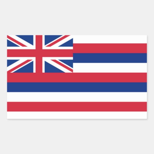 Sticker Rectangulaire Drapeau de l'État d'Hawaii (Devant)