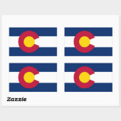 Sticker Rectangulaire Drapeau de l'État du Colorado (Feuille)