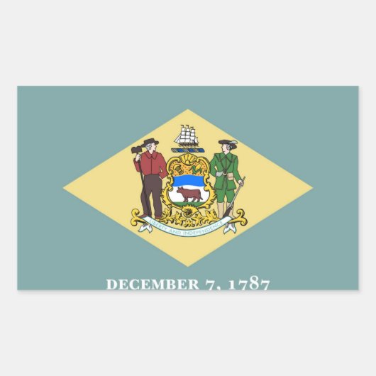 Sticker Rectangulaire Drapeau de l'État du Delaware (Devant)