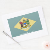 Sticker Rectangulaire Drapeau de l'État du Delaware (Enveloppe)
