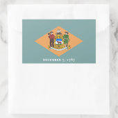 Sticker Rectangulaire Drapeau de l'État du Delaware, The Diamond US Stat (Sac)
