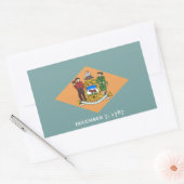 Sticker Rectangulaire Drapeau de l'État du Delaware, The Diamond US Stat (Enveloppe)