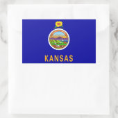 Sticker Rectangulaire Drapeau de l'État du Kansas (Sac)