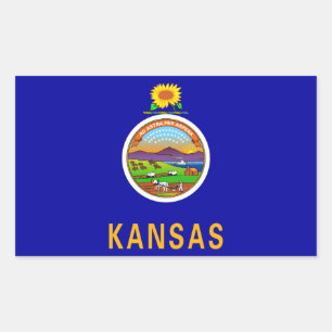 Sticker Rectangulaire Drapeau de l'État du Kansas