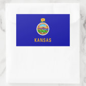 Sticker Rectangulaire Drapeau de l'État du Kansas (Sac)