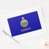 Sticker Rectangulaire Drapeau de l'État du Kansas (Enveloppe)