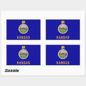 Sticker Rectangulaire Drapeau de l'État du Kansas (Feuille)