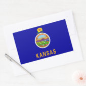 Sticker Rectangulaire Drapeau de l'État du Kansas (Enveloppe)