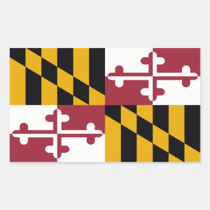 Sticker Rectangulaire Drapeau de l'État du Maryland, États-Unis