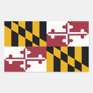 Sticker Rectangulaire Drapeau de l'État du Maryland, États-Unis