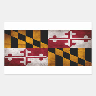 Sticker Rectangulaire Drapeau de l'État du Maryland vintage patiné