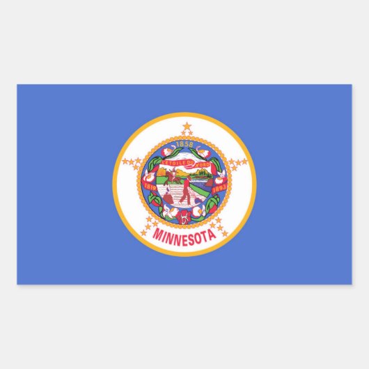 Sticker Rectangulaire Drapeau de l'État du Minnesota (Devant)