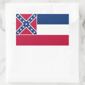 Sticker Rectangulaire Drapeau de l'État du Mississippi, États-Unis (Sac)