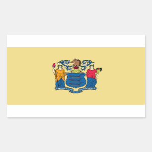 Sticker Rectangulaire drapeau de l'État du New Jersey