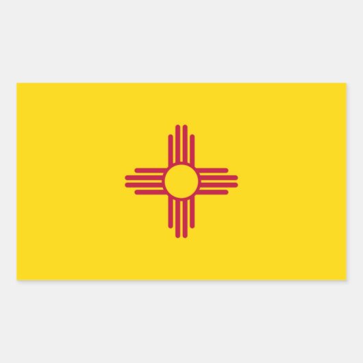 Sticker Rectangulaire Drapeau de l'État du Nouveau Mexique (Devant)
