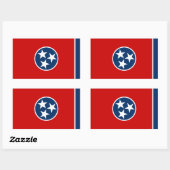 Sticker Rectangulaire Drapeau de l'État du Tennessee (Feuille)