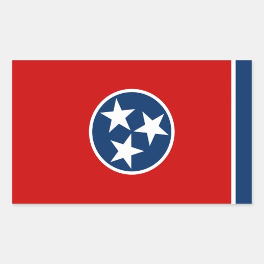 Sticker Rectangulaire Drapeau de l'État du Tennessee (Devant)