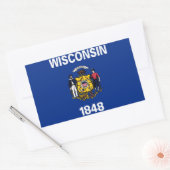 Sticker Rectangulaire Drapeau de l'État du Wisconsin (Enveloppe)