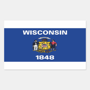 Sticker Rectangulaire Drapeau de l'État du Wisconsin