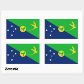 Sticker Rectangulaire Drapeau de l'île Christmas (Feuille)