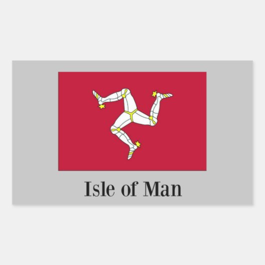 Sticker Rectangulaire Drapeau de l'île de Man (Devant)