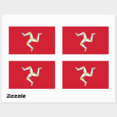 Sticker Rectangulaire Drapeau de l'île de Man (Feuille)