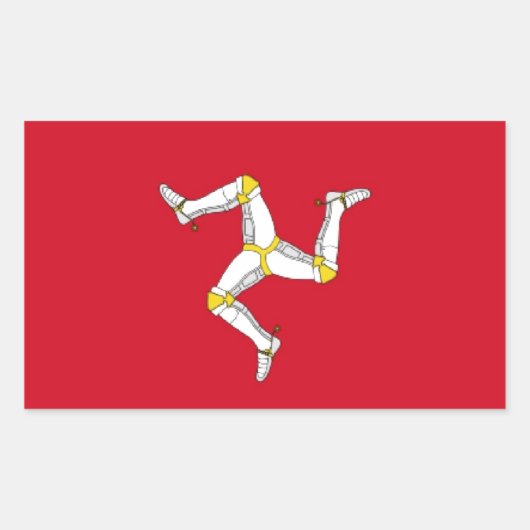 Sticker Rectangulaire Drapeau de l'île de Man (Devant)