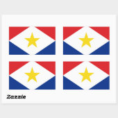 Sticker Rectangulaire drapeau de l'île de Saba région de Pays-Bas (Feuille)